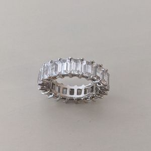 Gorgeous Emerald Cut Diamonique Eternity Band